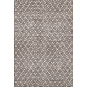 HomeRoots 9' X 12' Taupe & Ivory Geometric Washable Area Rug - Durable, UV-Protected & Stylish for Any Room 674124