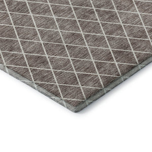 HomeRoots 9' X 12' Taupe & Ivory Geometric Washable Area Rug - Durable, UV-Protected & Stylish for Any Room 674124