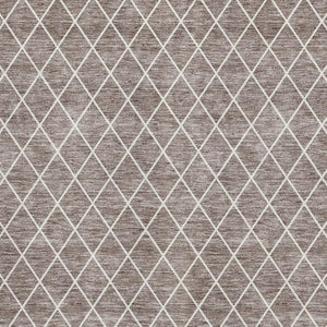 HomeRoots 9' X 12' Taupe & Ivory Geometric Washable Area Rug - Durable, UV-Protected & Stylish for Any Room 674124