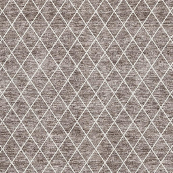 HomeRoots 9' X 12' Taupe & Ivory Geometric Washable Area Rug - Durable, UV-Protected & Stylish for Any Room 674124