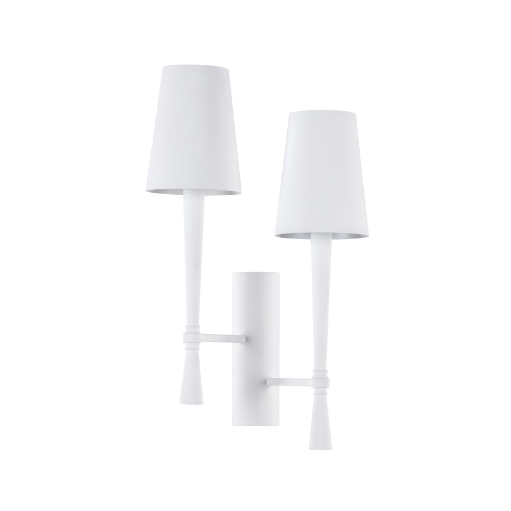 Wildwood Dumas Plaster Sconce Right-Facing Matte White Two-Light Wall Fixture — Rustic Sculptural Ambient Glow 67413