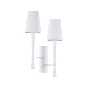 Wildwood Dumas Plaster Sconce Right-Facing Matte White Two-Light Wall Fixture — Rustic Sculptural Ambient Glow 67413