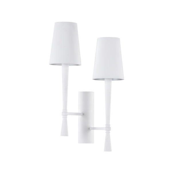 Wildwood Dumas Plaster Sconce Right-Facing Matte White Two-Light Wall Fixture — Rustic Sculptural Ambient Glow 67413