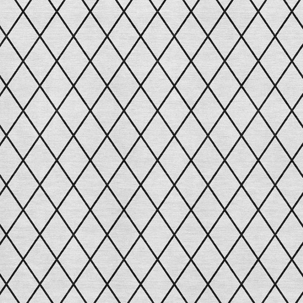 HomeRoots 5' Modern White and Black Geometric Area Rug - Washable, UV Protected, Stain-Resistant Design! 674133