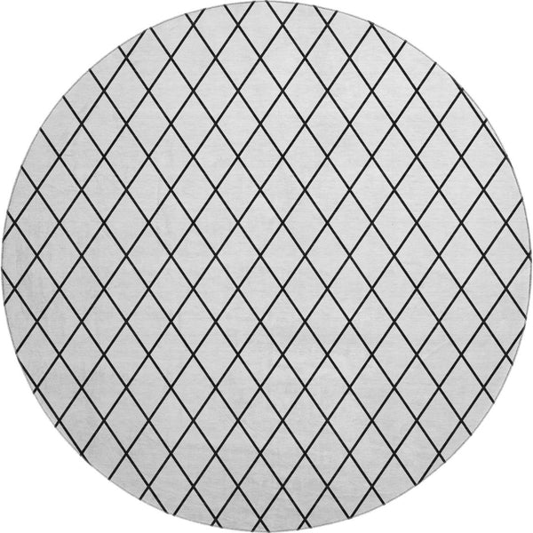 HomeRoots 8' Modern Geometric Washable Round Rug with UV Protection - Durable, Stain-Resistant, Ideal for High-Traffic Areas 674134