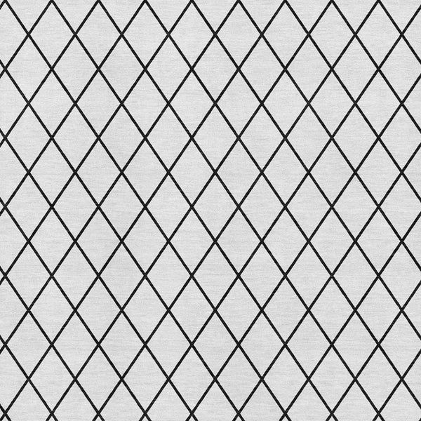 HomeRoots 8' X 10' Stylish White and Black Geometric Washable Area Rug with UV Protection for Modern Homes 674135