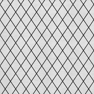 HomeRoots 9' X 12' Modern Black and White Geometric Washable Area Rug with UV Protection for Family Spaces 674136