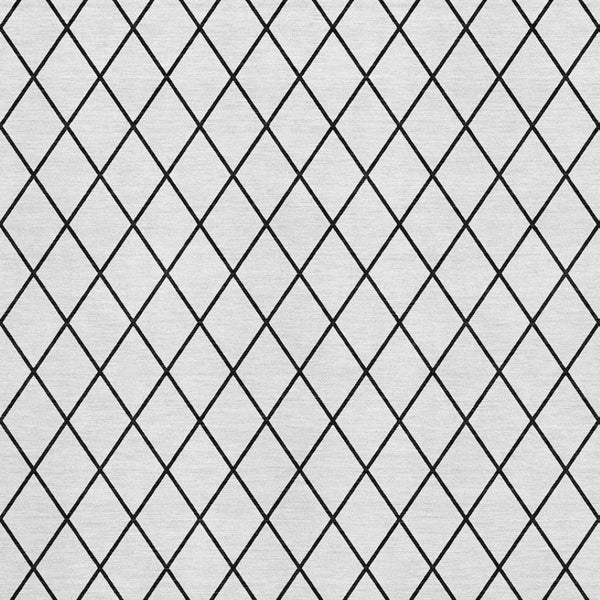 HomeRoots 9' X 12' Modern Black and White Geometric Washable Area Rug with UV Protection for Family Spaces 674136