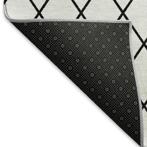 HomeRoots 10' X 14' Modern White and Black Geometric Washable Area Rug with UV Protection for Homes 674137
