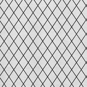 HomeRoots 10' X 14' Modern White and Black Geometric Washable Area Rug with UV Protection for Homes 674137