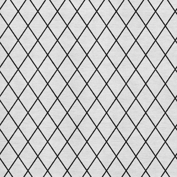 HomeRoots 10' X 14' Modern White and Black Geometric Washable Area Rug with UV Protection for Homes 674137