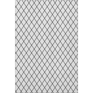 HomeRoots 10' X 14' Modern White and Black Geometric Washable Area Rug with UV Protection for Homes 674137
