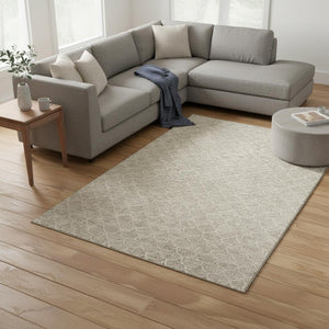 HomeRoots 8' X 10' Beige and Ivory Geometric Area Rug – Washable, UV Protected, Perfect for Busy Homes! 674141