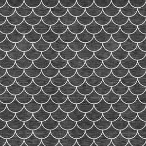 HomeRoots 5' X 8' Black And Ivory Geometric Area Rug – Washable, UV-Protected, Perfect for High-Traffic Spaces! 674145