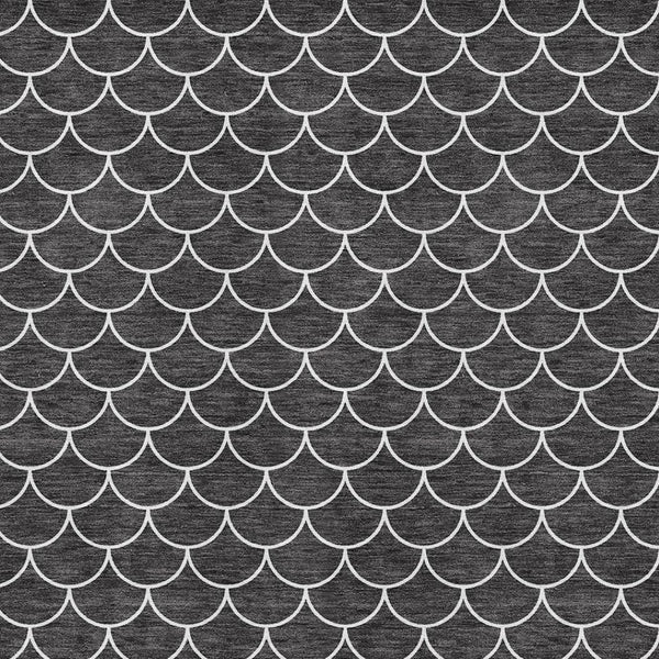 HomeRoots 5' X 8' Black And Ivory Geometric Area Rug – Washable, UV-Protected, Perfect for High-Traffic Spaces! 674145