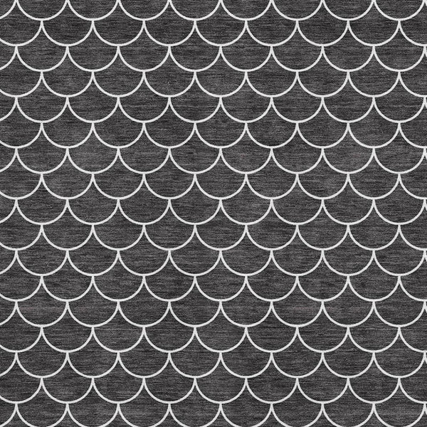HomeRoots 8' X 10' Black and Ivory Geometric Area Rug - Stylish, Washable, UV-Protected for Modern Homes 674147