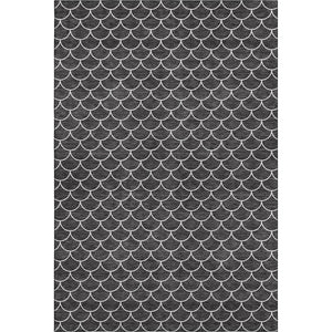 HomeRoots 10' Black And Ivory Geometric Washable Area Rug - Durable, Stylish, UV Protected for High-Traffic Spaces 674149