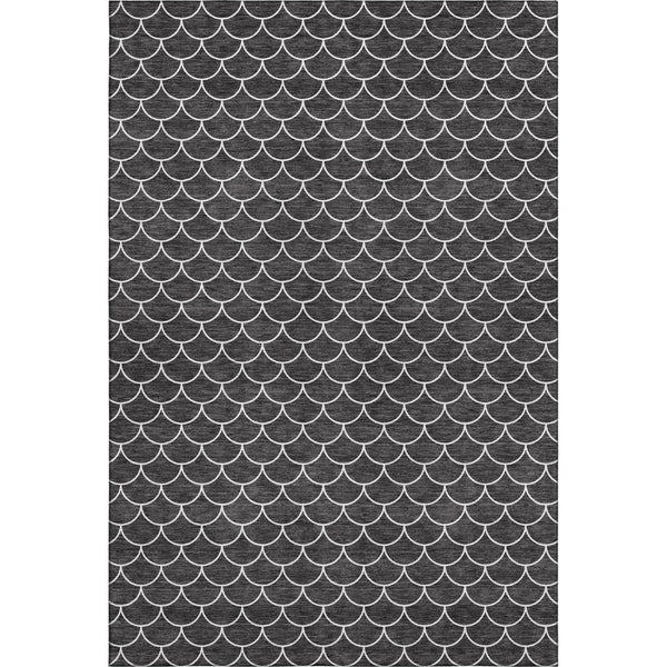 HomeRoots 10' Black And Ivory Geometric Washable Area Rug - Durable, Stylish, UV Protected for High-Traffic Spaces 674149