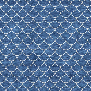 HomeRoots 5' X 8' Blue & Ivory Washable Geometric Area Rug – UV Protected, Stain-Resistant, Durable for Homes 674151
