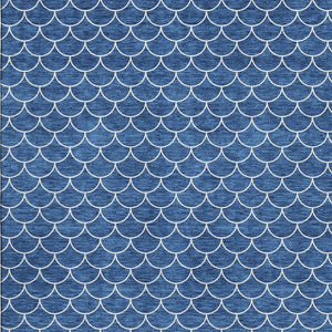 HomeRoots 5' X 8' Blue & Ivory Washable Geometric Area Rug – UV Protected, Stain-Resistant, Durable for Homes 674151