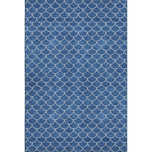 HomeRoots 10' Blue & Ivory Geometric Washable Area Rug – UV Protected, Durable, Perfect for Family Spaces! 674155