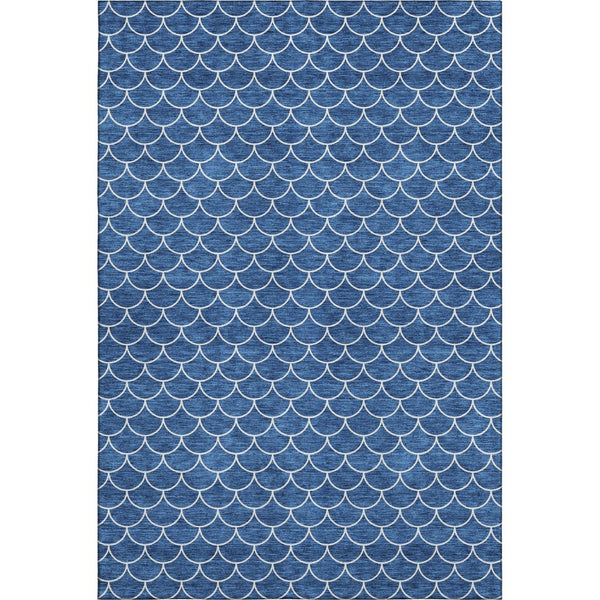 HomeRoots 10' Blue & Ivory Geometric Washable Area Rug – UV Protected, Durable, Perfect for Family Spaces! 674155
