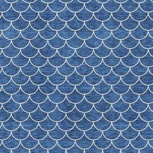 HomeRoots 10' Blue & Ivory Geometric Washable Area Rug – UV Protected, Durable, Perfect for Family Spaces! 674155