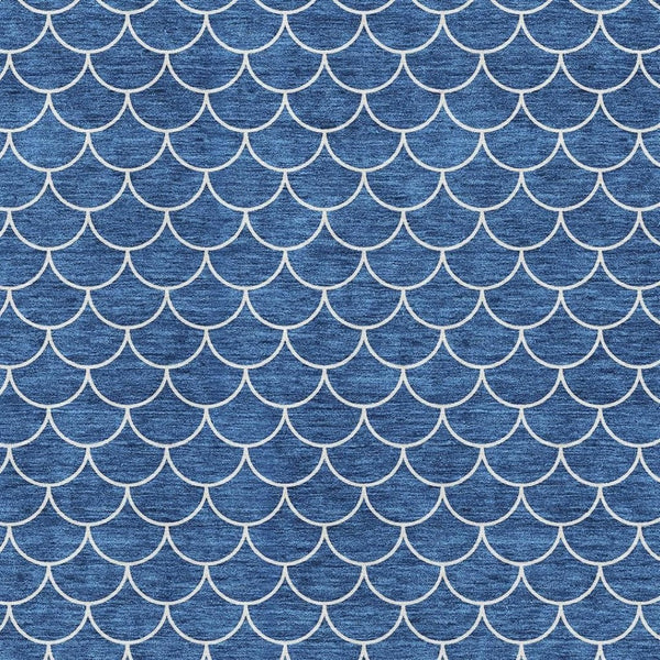 HomeRoots 10' Blue & Ivory Geometric Washable Area Rug – UV Protected, Durable, Perfect for Family Spaces! 674155