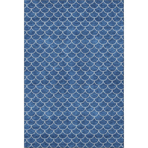 HomeRoots 10' Blue & Ivory Geometric Washable Area Rug – UV Protected, Durable, Perfect for Family Spaces! 674155