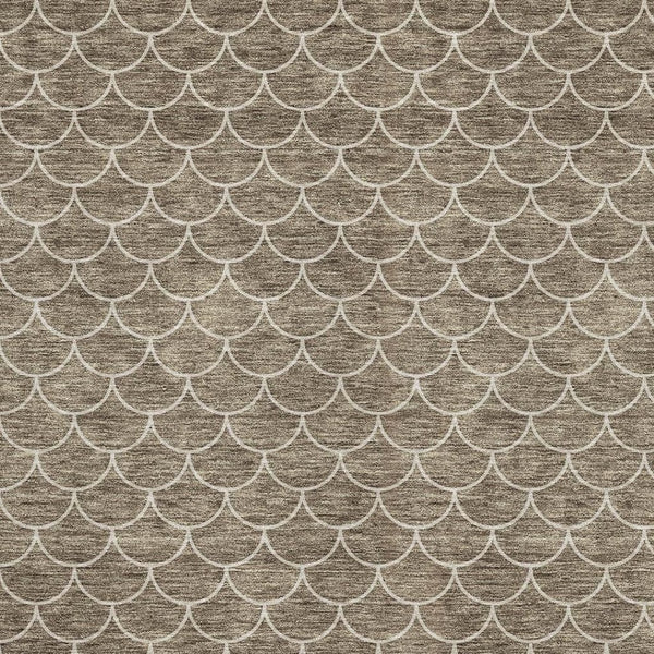HomeRoots 5' X 8' Brown And Ivory Geometric Area Rug - Washable, UV-Protected, Stylish & Durable for Any Space 674157