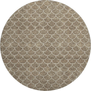 HomeRoots 8' Brown and Ivory Geometric Area Rug - Washable, UV-Protected, Perfect for High-Traffic Homes! 674158