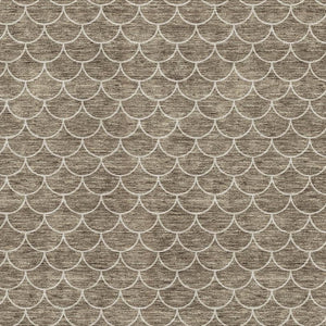 HomeRoots 8' X 10' Modern Brown And Ivory Geometric Area Rug - Washable, UV-Protected, Durable Style for Homes 674159