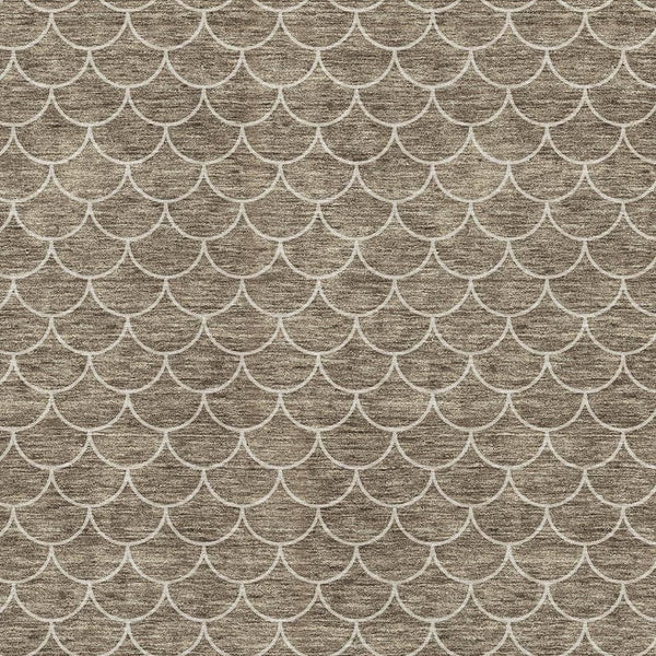 HomeRoots 8' X 10' Modern Brown And Ivory Geometric Area Rug - Washable, UV-Protected, Durable Style for Homes 674159
