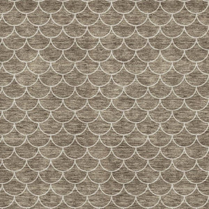 HomeRoots 9' X 12' Washable Brown and Ivory Geometric Area Rug with UV Protection for High-Traffic Spaces 674160