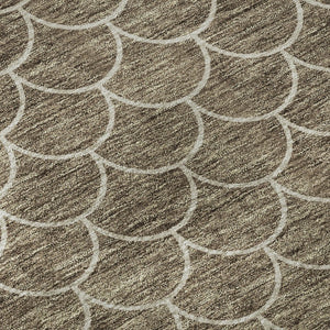 HomeRoots 10' Brown & Ivory Geometric Washable Area Rug - UV Protection, Stain Resistant, Perfect for Kids & Pets! 674161