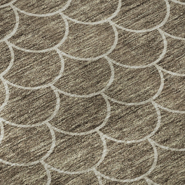 HomeRoots 10' Brown & Ivory Geometric Washable Area Rug - UV Protection, Stain Resistant, Perfect for Kids & Pets! 674161