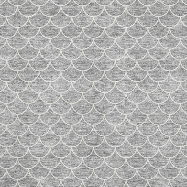 HomeRoots 5' X 8' Gray And Ivory Geometric Area Rug – Durable, Washable, UV Resistant for Homes with Kids & Pets 674163