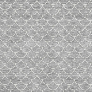 HomeRoots 8' X 10' Gray and Ivory Geometric Washable Area Rug with UV Protection for Modern Homes and Families 674165