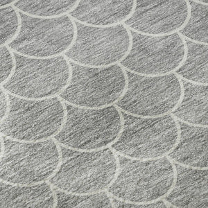 HomeRoots 10' X 14' Gray & Ivory Geometric Area Rug - Washable, UV-Protected, Durable, Modern Design for Homes 674167