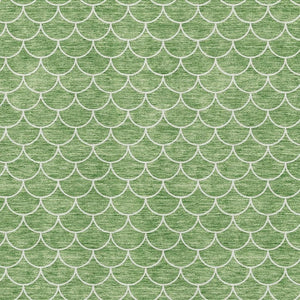 HomeRoots 5' X 8' Green And Ivory Geometric Area Rug - Washable, UV Protected, Stylish & Durable for Any Space 674169