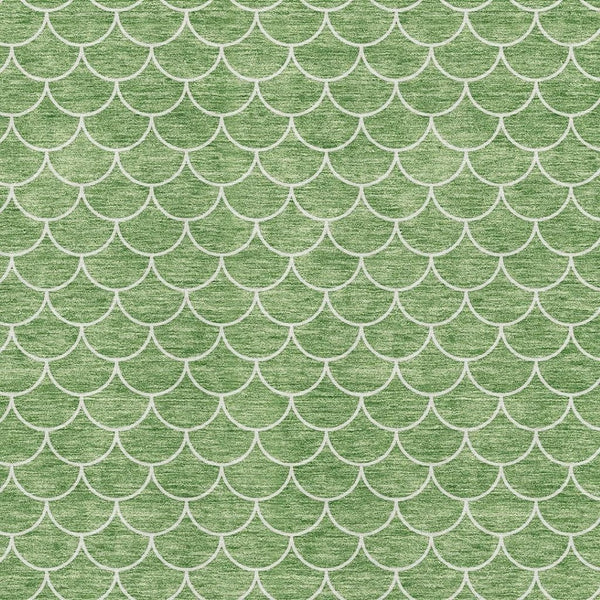 HomeRoots 5' X 8' Green And Ivory Geometric Area Rug - Washable, UV Protected, Stylish & Durable for Any Space 674169