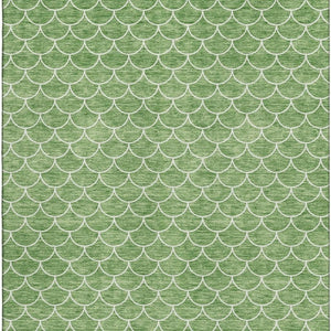HomeRoots 5' X 8' Green And Ivory Geometric Area Rug - Washable, UV Protected, Stylish & Durable for Any Space 674169