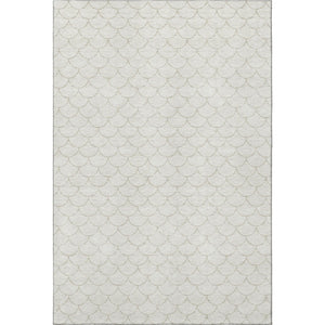 HomeRoots 5' X 8' Ivory and Beige Geometric Area Rug – Washable, UV Protected, Stain Resistant for Family Spaces 674175