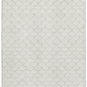 HomeRoots 8' X 10' Stylish Ivory & Beige Geometric Washable Area Rug with UV Protection for High-Traffic Rooms 674177