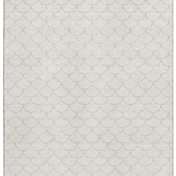 HomeRoots 8' X 10' Stylish Ivory & Beige Geometric Washable Area Rug with UV Protection for High-Traffic Rooms 674177