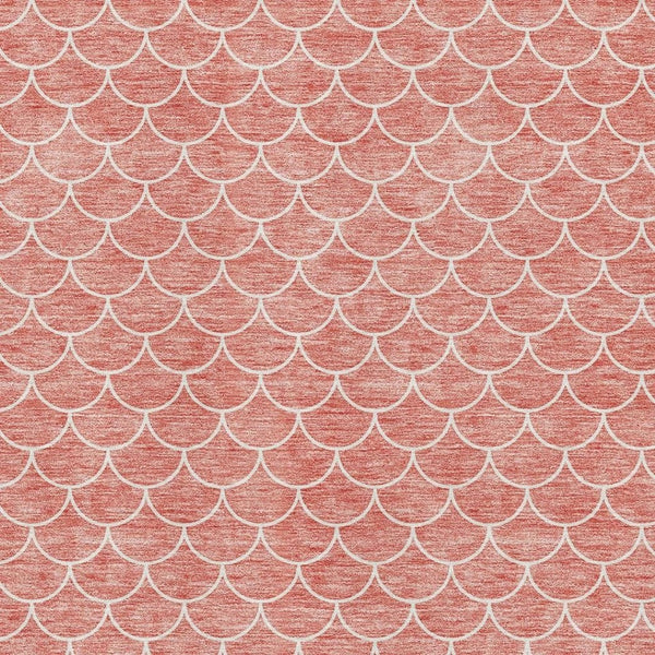 HomeRoots 9' X 12' Salmon & Ivory Geometric Area Rug - Stylish, Washable, UV-Protected, Durable Design for Homes 674184