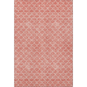 HomeRoots 10' X 14' Salmon & Ivory Geometric Washable Area Rug - Durable, Stain Resistant & UV Protected Design 674185