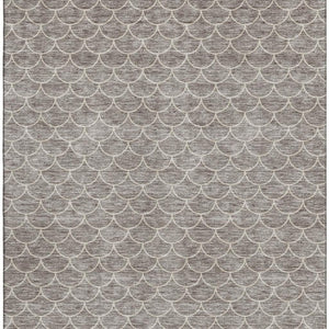 HomeRoots 5' X 8' Taupe And Ivory Geometric Washable Area Rug - Stylish, Durable, UV-Protected for All Rooms! 674187