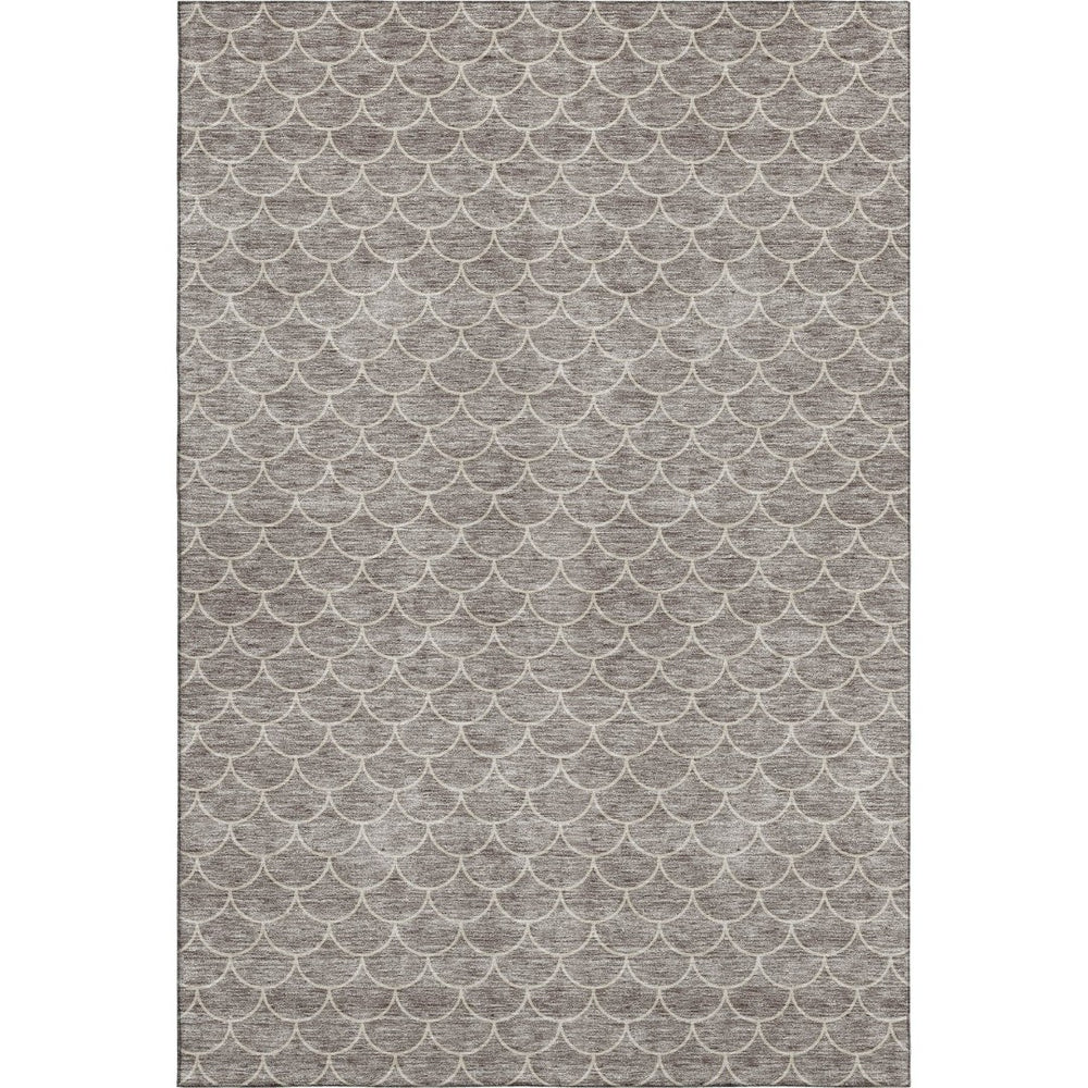 HomeRoots 9' X 12' Taupe & Ivory Geometric Area Rug – Washable, UV-Protected, Stain-Resistant for Busy Homes 674190