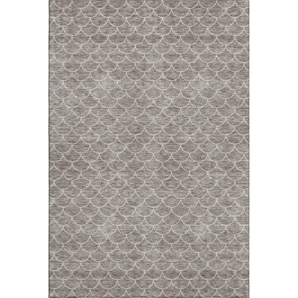 HomeRoots 9' X 12' Taupe & Ivory Geometric Area Rug – Washable, UV-Protected, Stain-Resistant for Busy Homes 674190